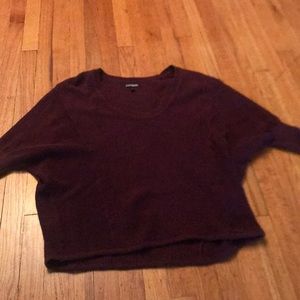 Ribbed oversized sweater-plum color